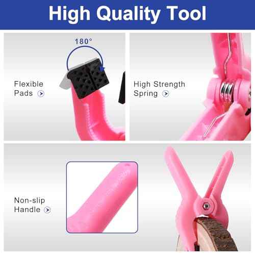 10Pcs Pink Plastic Spring Clamps 4 Inch Heavy Duty Clips for Woodworking Backdrop Stand Balloon Arch