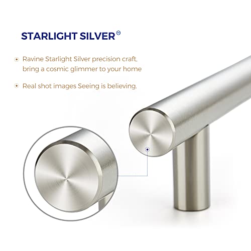 Satin Nickel Cabinet Handles 5-inch Length, 3-inch Hole Center, 30 Pack - Ravinte