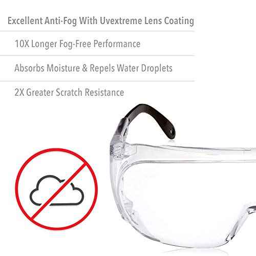 Honeywell Uvex Ultra-Spec 2000 Visitor Specs Safety Glasses with Clear Uvextreme Anti-Fog Lens (S0250X)
