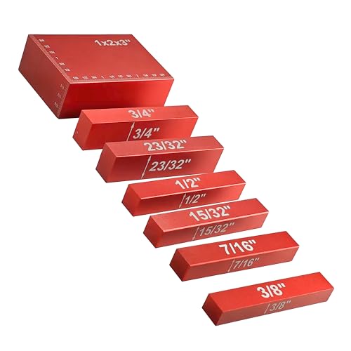 HFS Setup Blocks Height Gauge Set 15pcs Aluminum for Table Saw – Inch