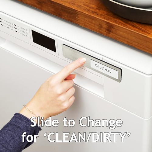 YEWGARB 304 Stainless Steel Clean Dirty Dishwasher Magnet (Black & White)