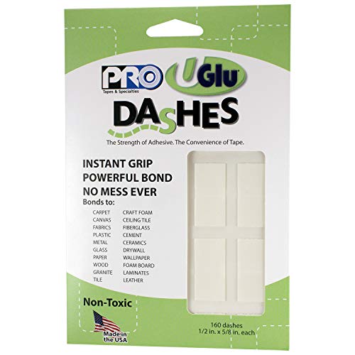 Pro UGlu Dash Sheets Clear 1/2 in. x 5/8 in. 160 Dashes Pack - Permanent Bond