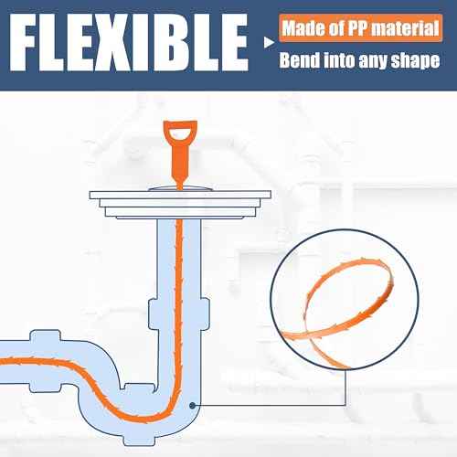 35.5inch Drain Clog Remover(1pcs), 25inch Drain Snake Hair Remover(6pcs) £¦ Cleaning Brush(2pcs), Hair Catcher Drain Auger Cleaner Tool Set For Toilet, Kitchen Sink, Bathroom Tub, Sewer, 9 Pack