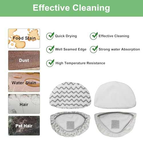 APRIL-FLOWER 6-Pack 1940A Steam Mop Pads for Bissell PowerFresh Deluxe Scrubbing Mop