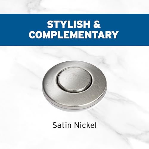 InSinkErator Garbage Disposal Air Switch Kit - Satin Nickel, Single Outlet, Sink Top Button