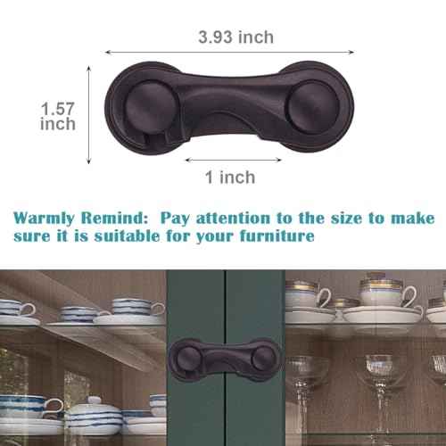 Cabinet Locks Baby Proofing, Childproof Cabinet Locks 10 Pack with Adhesive for Protecting Kids and Toddlers, Child Safety Lock for Drawer Cupboards Closet and Pantry Door (Black)