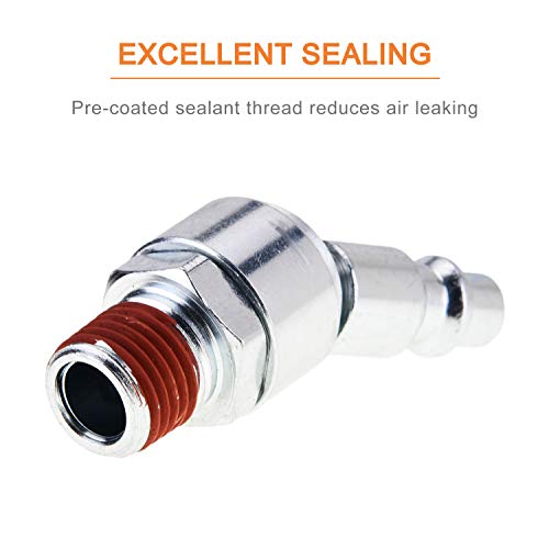 SUNGATOR 3-Pack 1/4 Inch Swivel Air Tool Fittings, 360¡Æ Rotatable 1/4'' Industrial Plugs, 1/4'' MNPT Swivel Air Compressor Hose Fittings, Quick Connect Male NPT Plugs