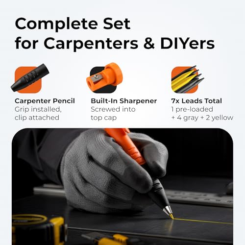 THORVALD 3-in-1 Carpenter Pencil Set with Leads & Sharpener - Model 1