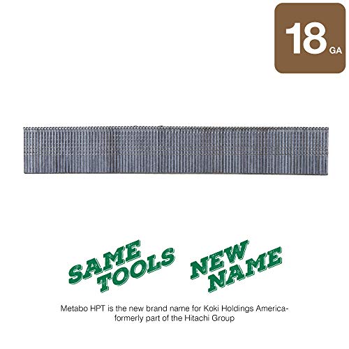 Metabo HPT Brad Nails 1-Inch x 18 Gauge Smooth Electro Galvanized - 1,000 Count - Model 24102THPT