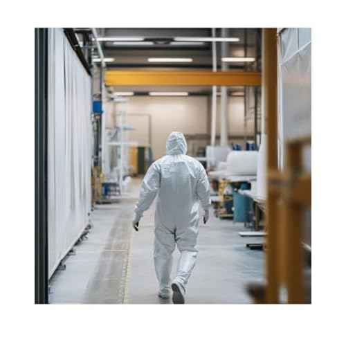 Hazmat Suits, Heavy Duty Full Body Disposable Paint Suits, Coveralls with Hood, Elastic Wrists & Ankles