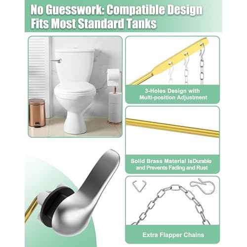 Toilet Flush Handle Replacement Kit: Front Universal Toilet Bowl Replacement Kit, Toilet Repair Kit Inside Tank Chain Flusher Handle Lever Replacement Parts Compatible with American Standard Mansfield
