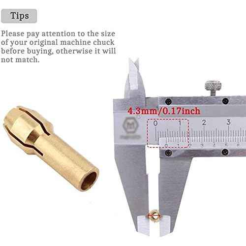 Luo ke 9 Pieces Brass Collet Brass Chuck Fits Dremel Rotary Tools (9Pc Collet Nut set)