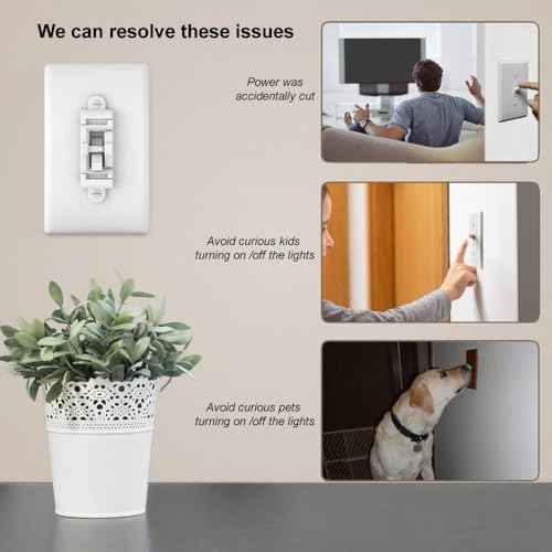 Child Proof Light Switch Cover Guard 10 Pack - Unbreakable Toggle Switch Protector for Kids Safety, Smart Home & Security, 24/7 Protection,White