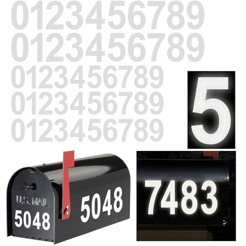 OLADOT Reflective Mailbox Numbers Stickers 3x3 & 4x2 Waterproof Self-Adhesive