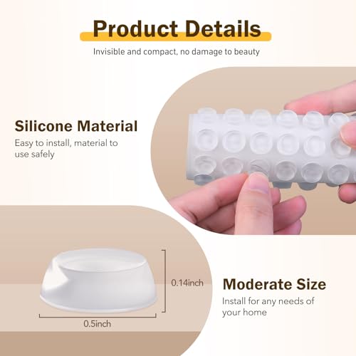 160 Pcs Silicone Cabinet Door Bumpers Self-Adhesive Round Noise Dampening Pads