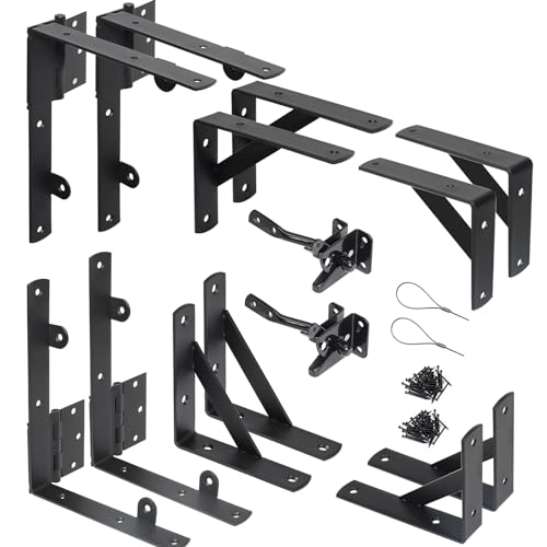 WEKIS Double Door Anti Sag Gate Kit Heavy Duty Fence Hardware with Self-Locking Latch