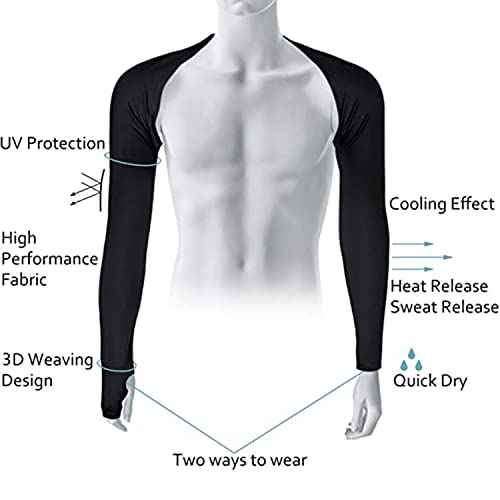 Cool Shawl Arm Covers 2-Pack Sun Protection with Finger Holes UV Protection Arm Covers for Golf
