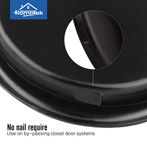 HOMOTEK 4 Pack Black Closet Door Finger Pulls - Easy Snap-In Installation, Fits 2-1/16" Diameter Holes