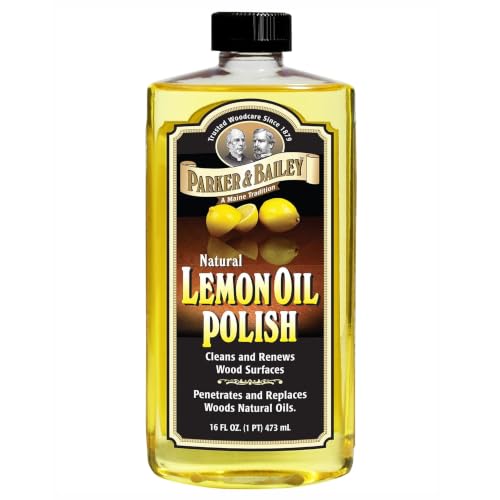 Parker & Bailey Lemon Oil Polish for Furniture & Wood - 16 oz - Natural Lemon Scented Restorer & Cleaner
