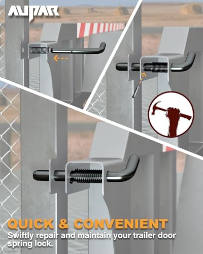 Heavy Duty Steel Trailer Gate Spring Latch Pin Repair Kit - Anti Rust Black 819T