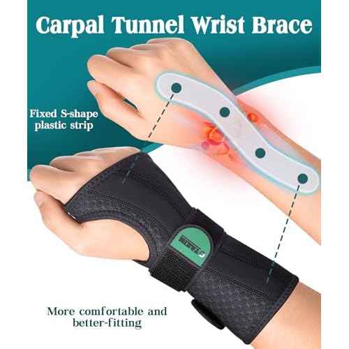 Wrist Brace for Carpal Tunnel Night Support, Adjustable Wrist Splint for Tendonitis, Arthritis, Sprains, Wrist Pain Relief, Comfortable Hand Brace for Men and Women Right Left Hand