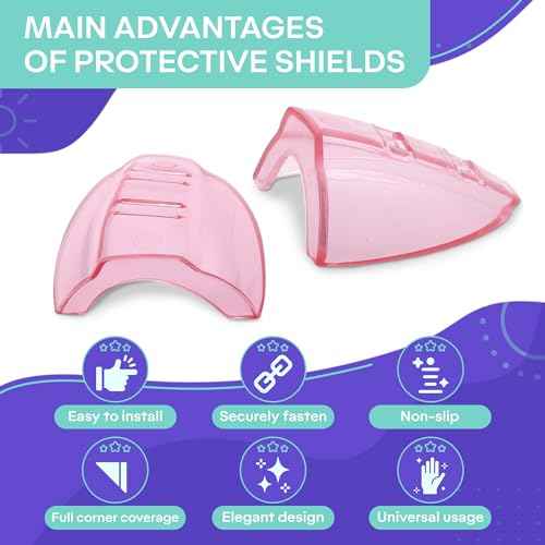 3-Pack Safety Glasses Side Shields - Transparent Pink Side Shields for Glasses, Flexible and Durable Plastic, Modern Design and Easy to Clip-On, Good for Construction, Woodworking, and Metalworking