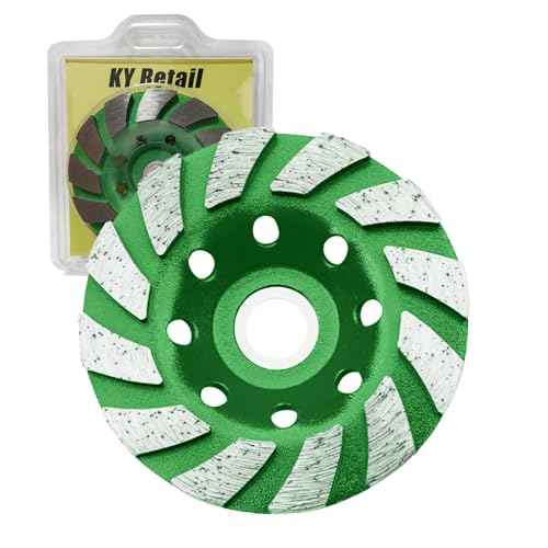 4 1/2 Inch Diamond Concrete Grinding Wheel 12-Segment Turbo Cup Wheel for Angle Grinder Heavy-Duty Polishing & Fast Smoothing for Concrete, Stone, Marble, Granite & Thinset Removal