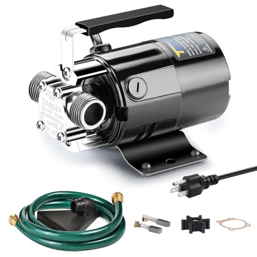 TRUPOW 115V AC Water Transfer Pump 1/10HP 330GPH with 6ft Hose Portable
