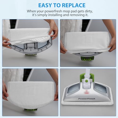 Extolife 10 Pack Steam Mop Replacement Pads for Bissell Powerfresh 1940 (2 Types: 5 plain + 5 scrub)