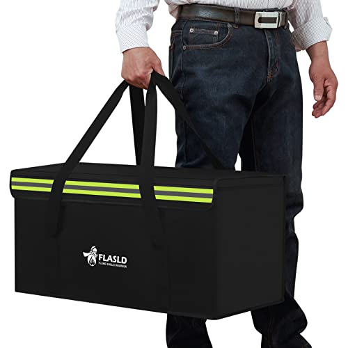 FLASLD 24x12x12” Fireproof Waterproof Document Bag - Fire Safe for Cash & Valuables