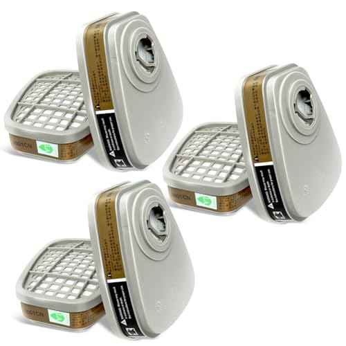 Respirator Cartridge/Filter, 6001 Filter Cartridges Installed on 6200, 6800 Respirator Body, Use for Asbestos, Resin, Paint, Dust, Welding
