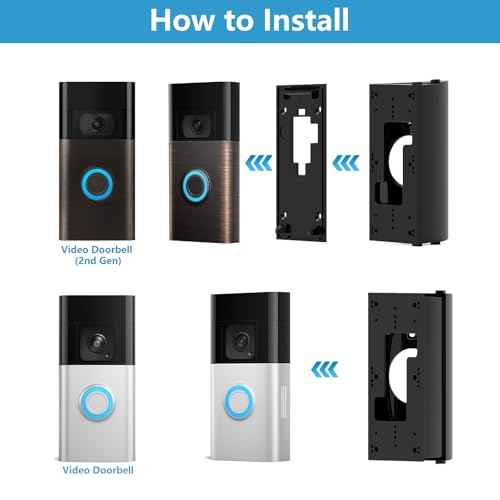 Adjustable 30 to 55 Degree Doorbell Angle Mount Compatible with Video Doorbell 1/2/3/4/(2020 Release)/Battery Doorbell Plus/Pro, Doorbell Camera Door Mount Wedge Kit for House