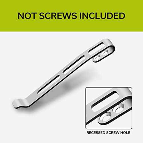 CIVIVI 2PCS Deep Carry Pocket Clip for Knives,Recessed Screw Hole Design, NO Screws Included CA-06E (Black+Plain)