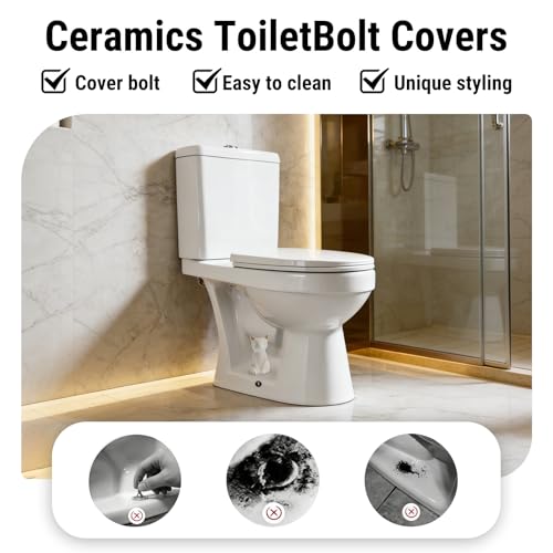 2 Pack Ceramic Toilet Bolt Covers - Cute Cat Design Bathroom Decor