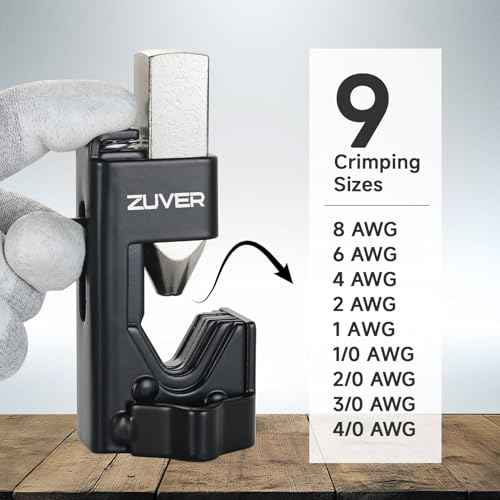 Hammer Lug Crimper Tool for 8 AWG to 4/0 AWG Battery and Welding Cables - Heavy Duty Crimping for Electrical and Automotive Applications