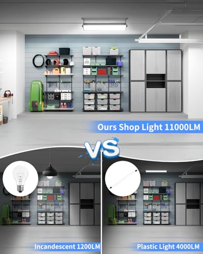 1 Pack 11000LM 100W LED Shop Light IP66 Waterproof Garage Workbench Lighting
