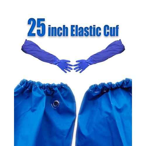 LIICHAAO Long waterproof fishing gloves,Cleaning Poison ivy gloves,Aquarium pool,Long elbow Resistant Abrasion