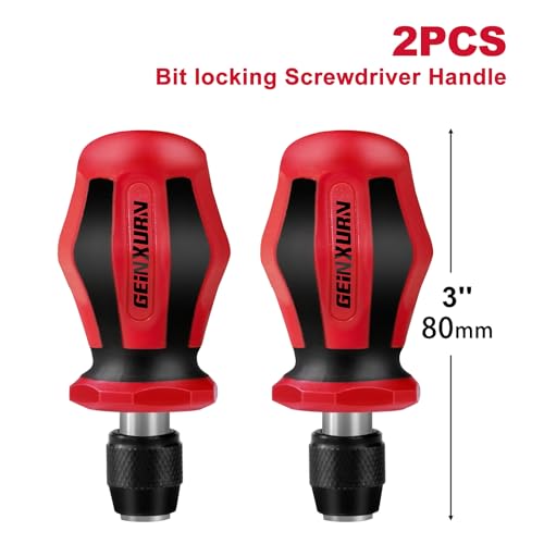Magnetic 2PC Mini Changeable Head Manual Screwdriver Holder, Quick Change&Release 1/4¡± Hex Bit Extension Holder