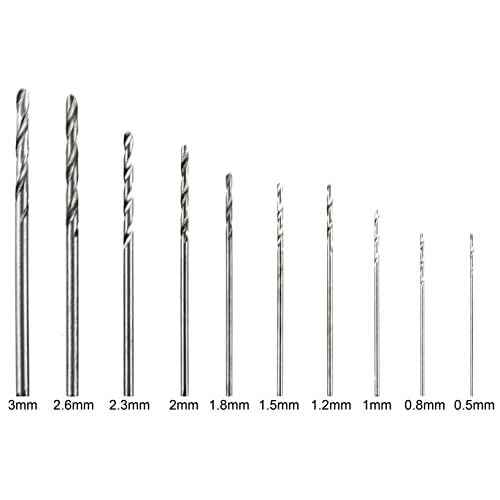 Bastex Precision Pin Vise Hand Drill with Twist Bits - Set of 11 Pieces. Great for models and Hobby.