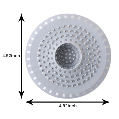 Silicone Bathtub Drain Hair Catcher - Collapsible Drain Strainer for 1.48''-1.75'' Drains, 3 Pack