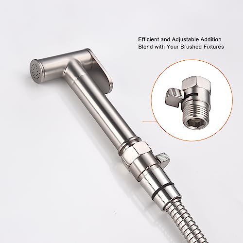 ChuangTim Brushed Nickel Water Flow Control Valve for Shower, 1/2" Brass Shut Off Regulator