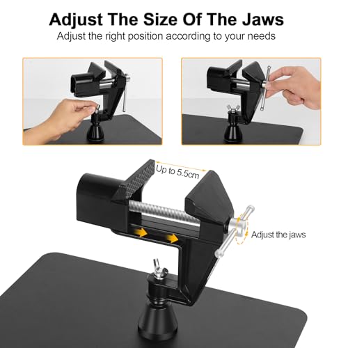 Helping Hands Magnetic Soldering Vise Circuit Board Holder, 2.1-inch Jaw Opening Workbench Vise, Multi-Purpose Vice, 360¡Æ Swivel Base Home Vise for Soldering,Home Workshop, Welding DIY