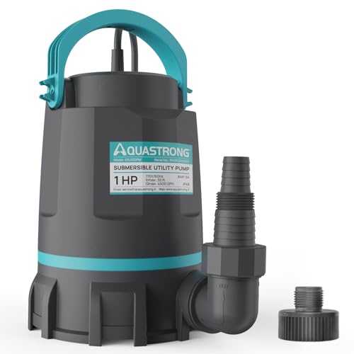 AQUASTRONG 1 HP Submersible Sump Pump 4500 GPH Water Removal Pump