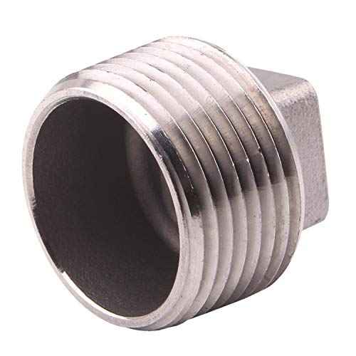 Stainless Steel 304 Cast Pipe Fitting, Square Head Cored Plug, Class 150, 1 Inch NPT Male