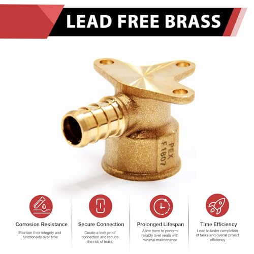 EFIELD 10-Pack 1/2-Inch Female NPT Drop-Ear Elbow Fitting for Plumbing
