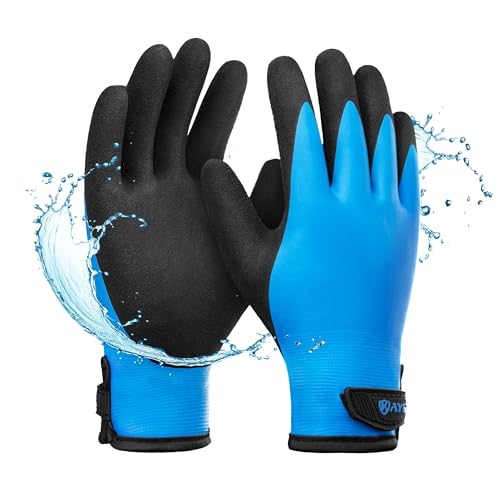 KAYGO Winter Waterproof Thermal Work Gloves, Double Latex Coated, Insulated Warm Liner For Cold Weather, KG145