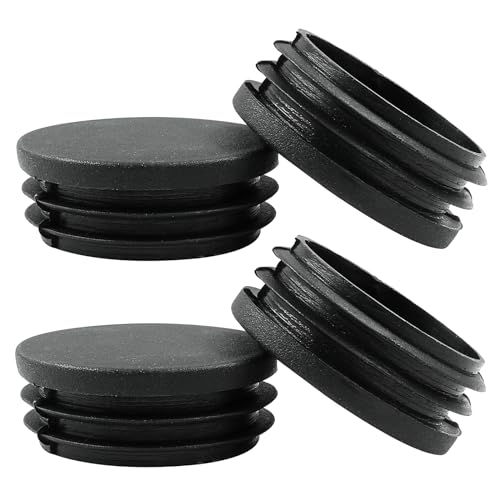 Bonsicoky 1-3/4 Inch Black Plastic Hole Plugs - 4 Pack, Diameter 45mm