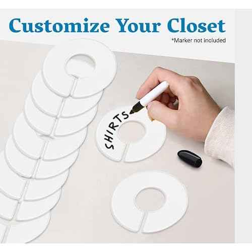 Set of 30 Blank White Closet Dividers for Hanging Clothes ? Clothing Rack Dividers for Organization