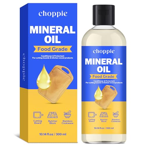 Choppie Mineral Oil (10.14 fl.oz), Food Grade Mineral Oil for Cutting Boards, Butcher Block Oil for Maintaining Wooden and Bamboo Cutting Boards, Prevents Drying and Cracking