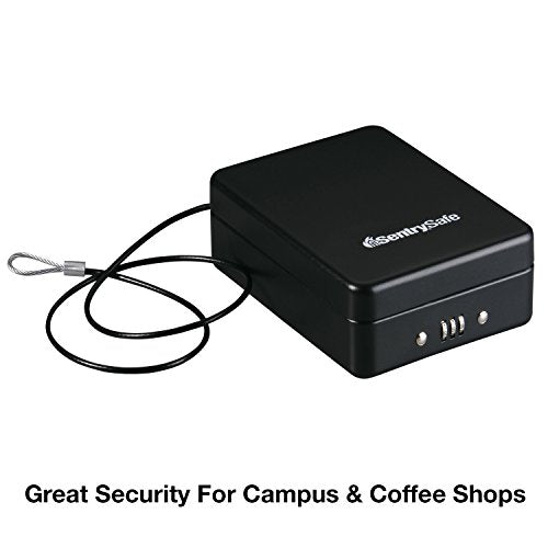 SentrySafe Small Portable Safe Combo Lock Black - Secure Valuables Dorm Office